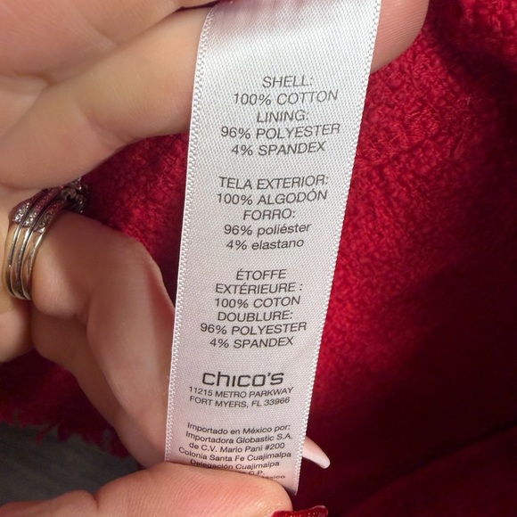 Chico's Vibrant Red Textured Blazer - Picture 3 of 8